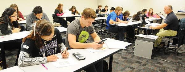 Students and professor in Gilmer County Campus.